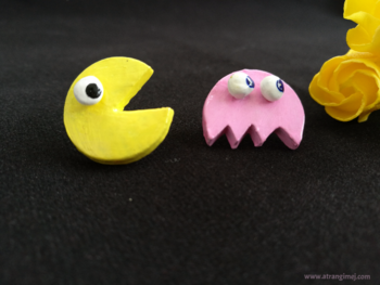 Pac-Man and Pinky Studs